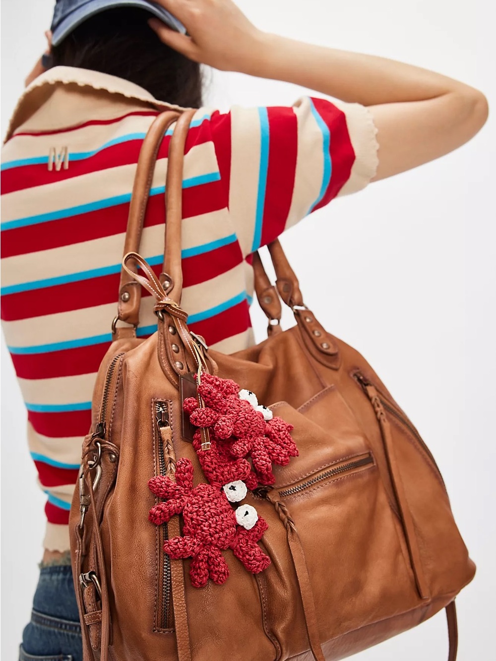 NWOT Free People Crabby Raffia Charm